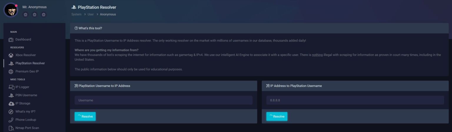 PSN Resolver | Playstation Username Resolver and IP Finder